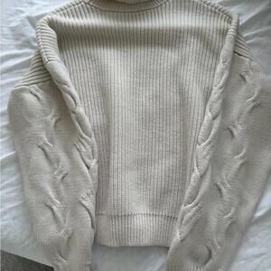Elegant Cream Turtleneck Sweater
